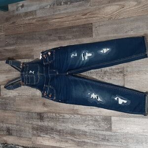 Justice distressed overalls